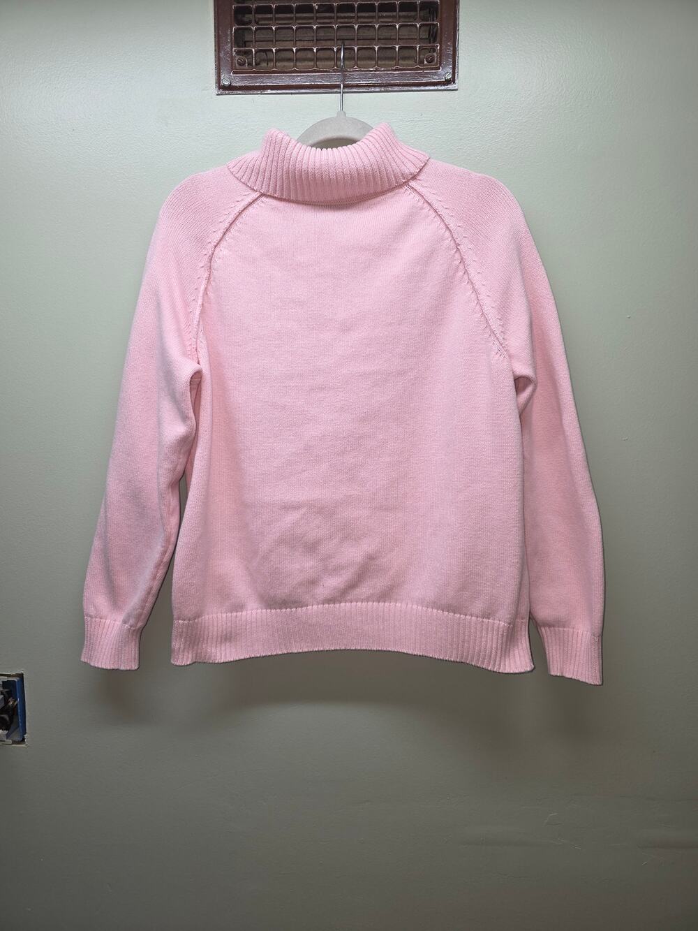 Karen Scott Women's Pink Turtleneck Sweater Ribbed Neck